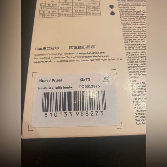 Thinx Period Panty Plum Size XL - New in box - Picture 4 of 4